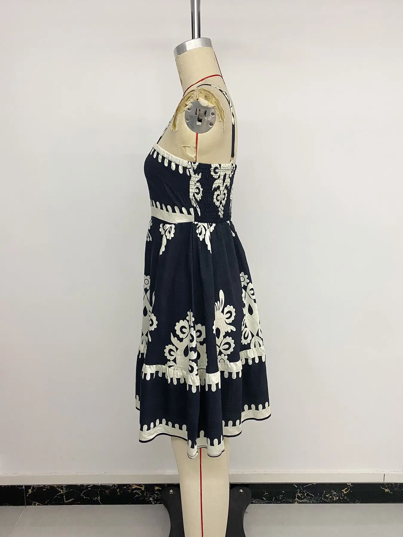 Women Dresses Print Dress A Line Camisole Square Collar Sleeveless Mini Length Empire Waist Loose Fit Casual 2026 Spring Summer