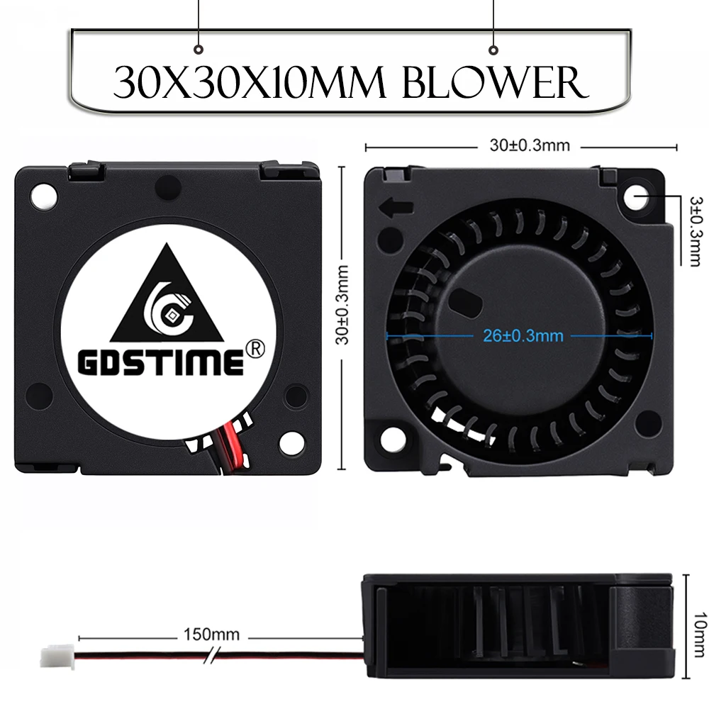 de impressora 3D, 30mm, 40mm, 50mm, DC 5V, 12V, 24V, 5015