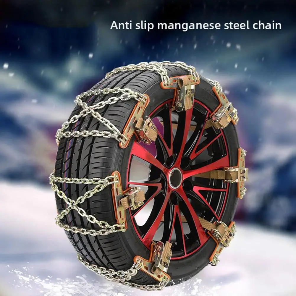 Winter Vehicle Anti-skid Chain Plus Thick Manganese Steel Chain Adjustable Car Snow Chains Universal Ice and Mud Emergency