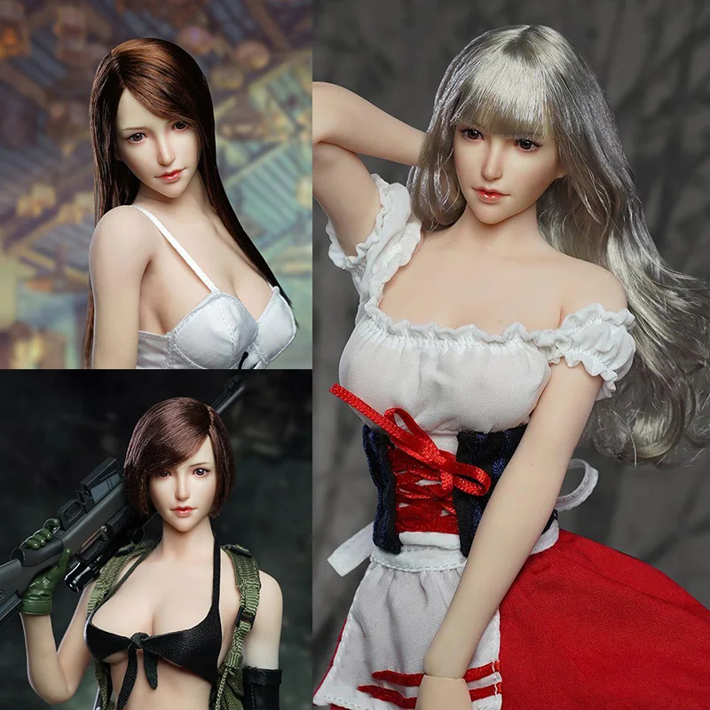

SUPER DUCK SDH017 1/6 Scale Female Soldier Luoli Beauty Head Sculpture Model Fit 6 Inches PH Pale Skin Action Figure Body