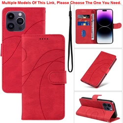 Leather Magnetic Flip Wallet Phone Case Cover for Xiaomi 14 (Red)