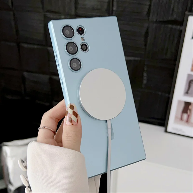 Magsafe-Compatible Magnetic Wireless Charging Case with Glass Lens & Soft Silicone Cover