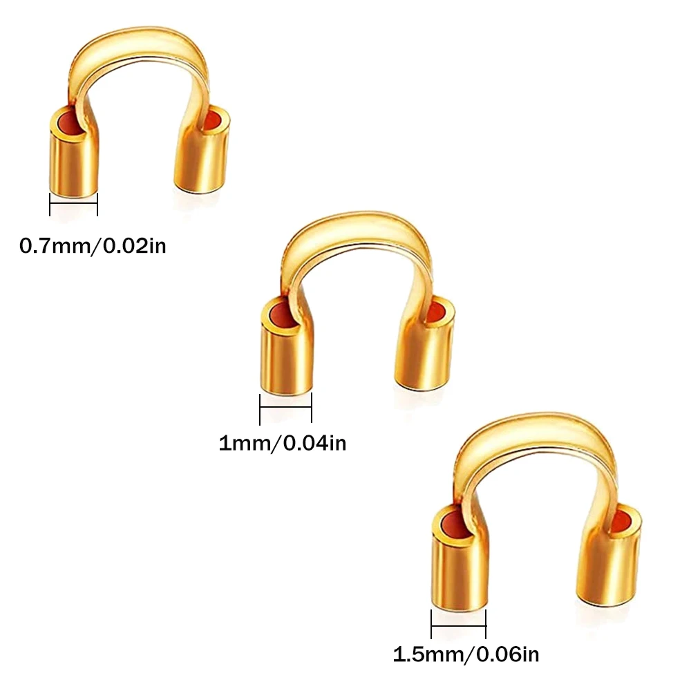 50 stücke Edelstahl Verschlüsse Crimp Perlen Abdeckungen für Perlen Schnur Faden Armband Haken Anschlüsse DIY Halskette Schmuck herstellung – Detail 1