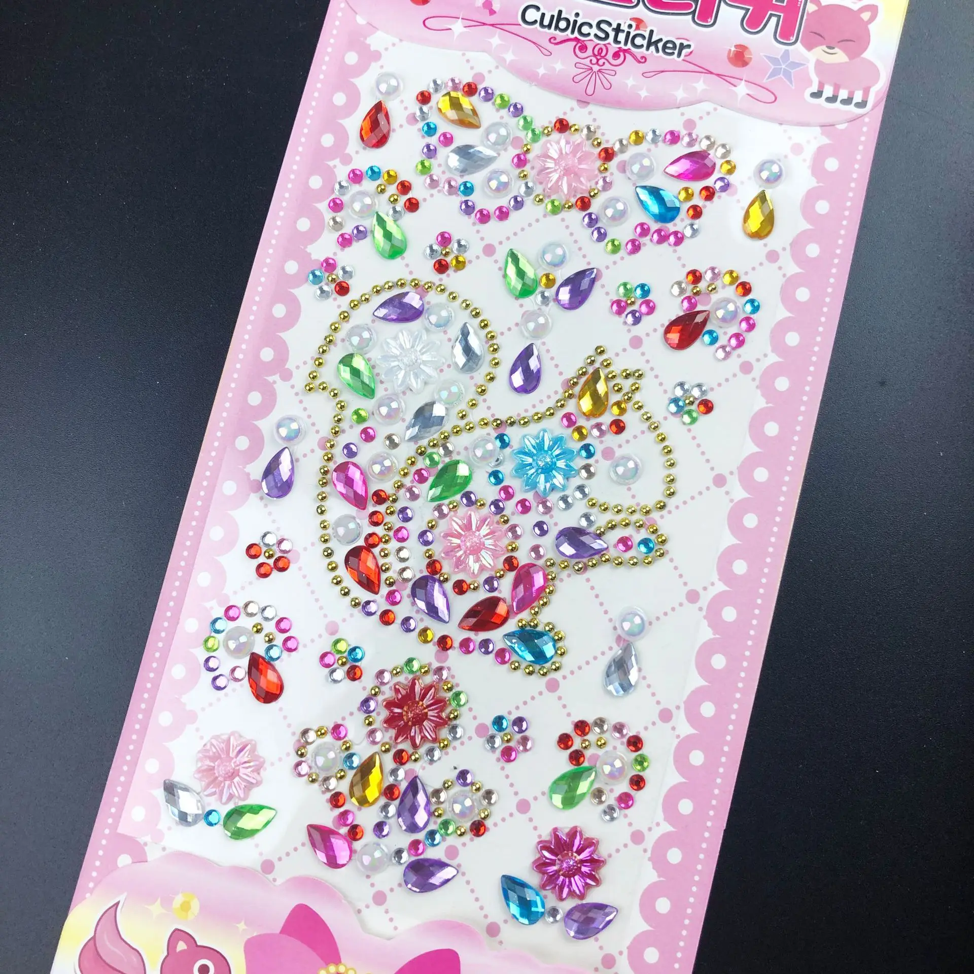 1 Sheet Creative Kids DIY Art Crafts Toys Bling Stickers Phone Decor Craft  Decorative Imitation Diamond Crystal Stone Stickers