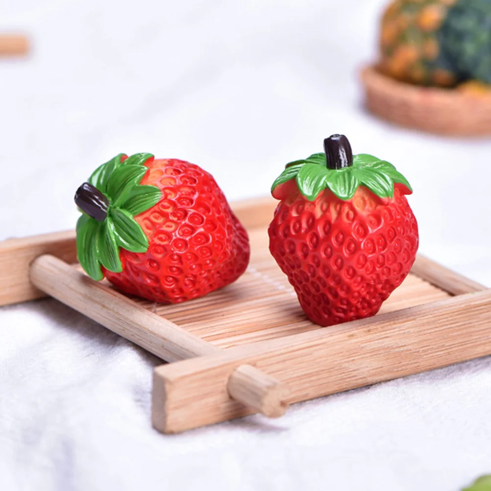 

6 Pcs Fruit Artificial Fake Mini Strawberry Miniature Models Watermelon Fruits Props House Strawberries Faux Decor