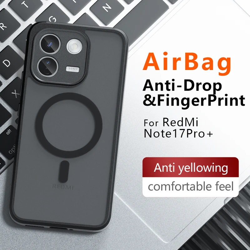 Shockproof Magnetic Matte Anti-Fingerprint Translucent Phone Case
