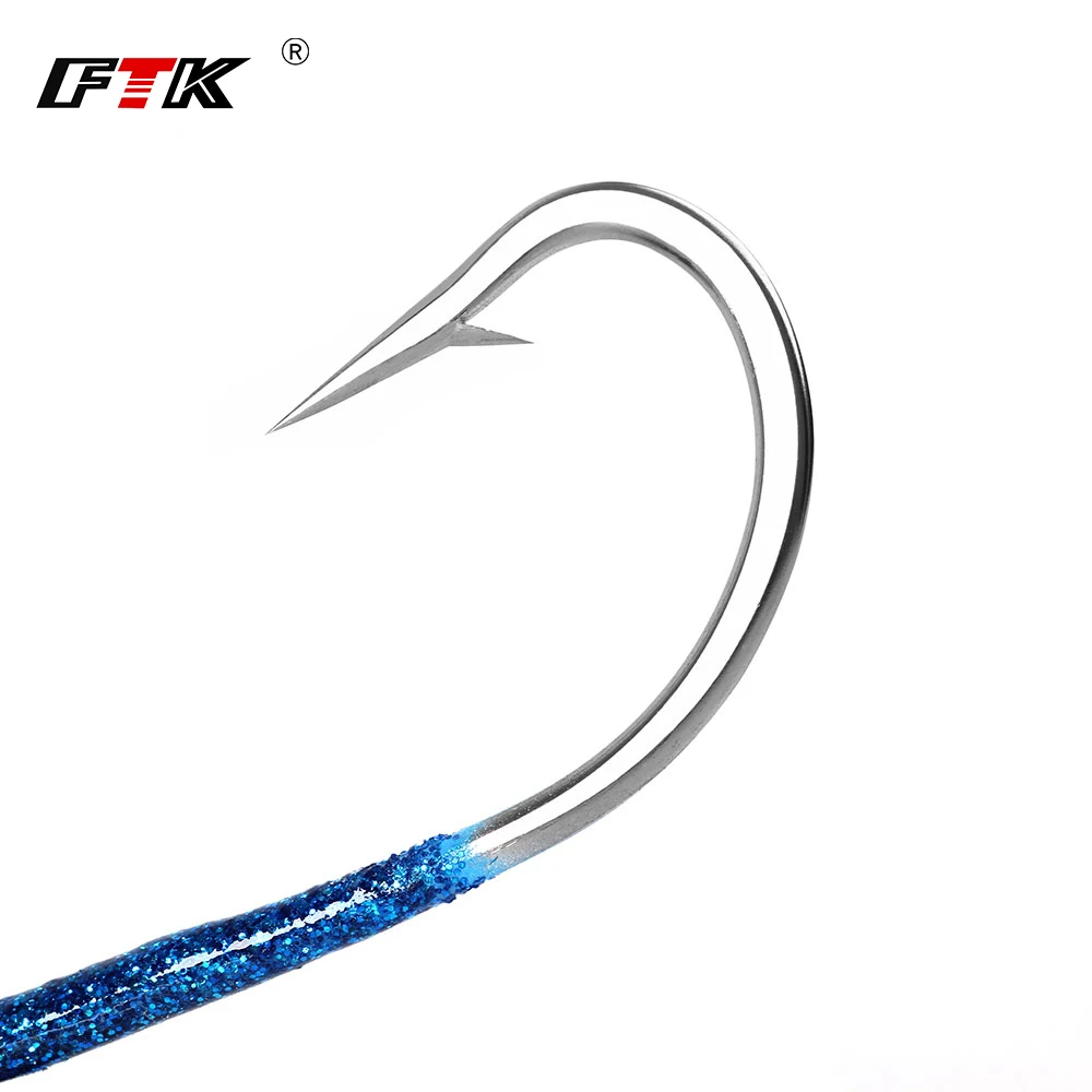FTK Fishing Jig Head Hook 3D Eye Saltwater 120g/180g/160g Fishing Lure Deep Drop Light Swimbait for Pompano Striper Halibut Bass