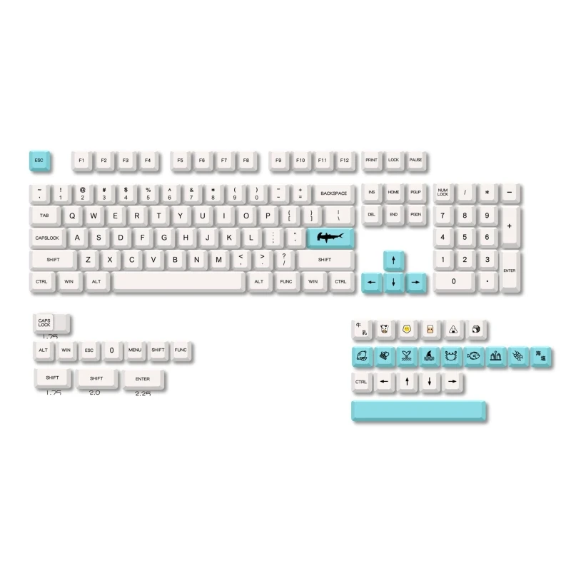 

135Keys Full Set for Fresh Design PBT Dye Subbed Keycap Sea Salt XDA for