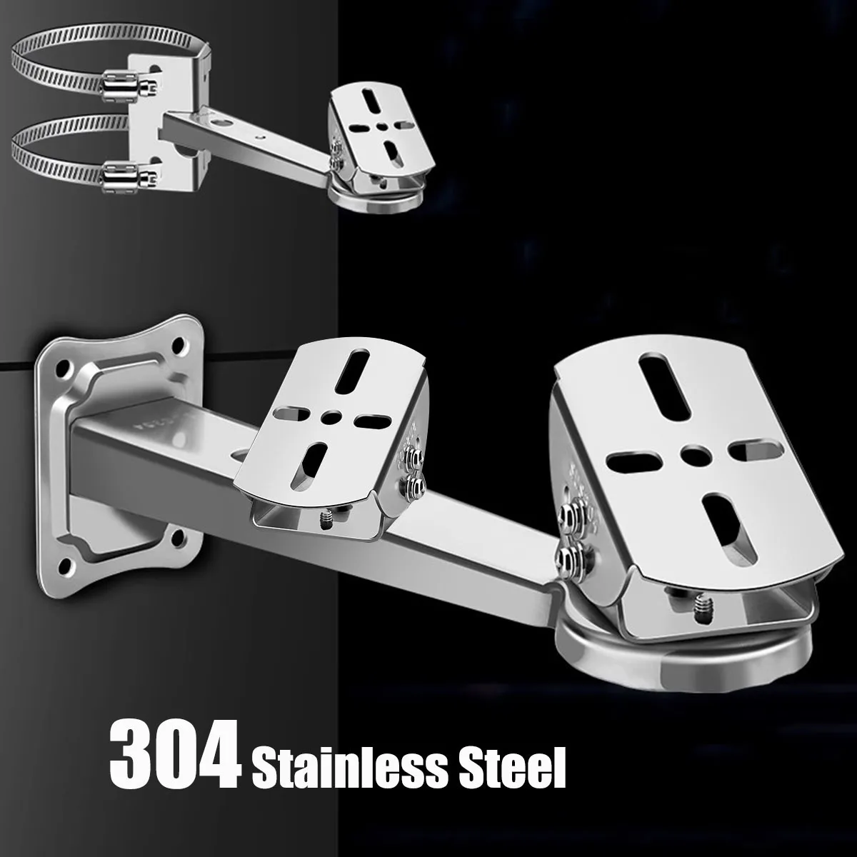 Stainless Steel 304 Duckbill Thickened Outdoor Wall Corner Mounting Bracket for CCTV Security Cameras Projector Installation