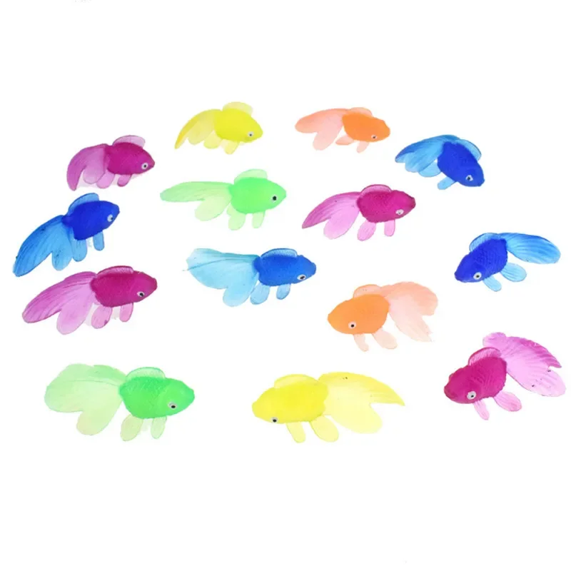 1/10/20Pcs/set Soft Rubber Gold Fish Baby Bath Toy for Children Simulation Mini Goldfish Water Toddler Fun Swimming Beach Gift 6