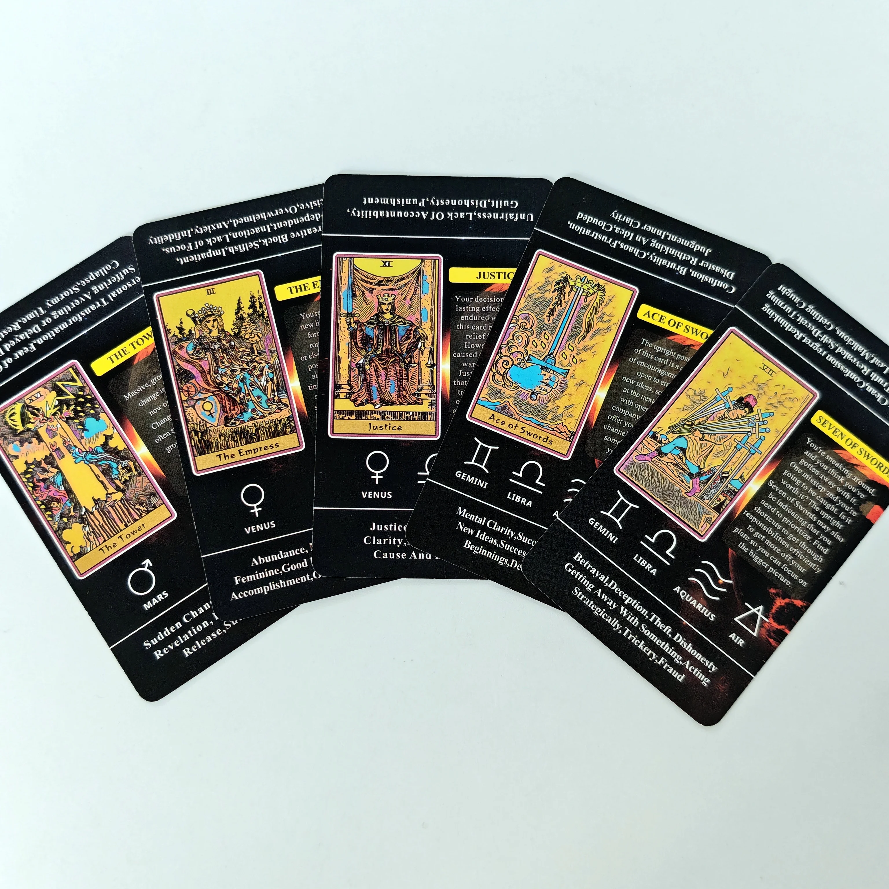 بطاقات التارو للمبتدئين مع معنى لهم، 78 قطعة من بط...