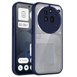 Clear Soft Frame Shockproof Phone Case with Hard Acrylic Back Shell for Nothing Phone 1 (Blue)