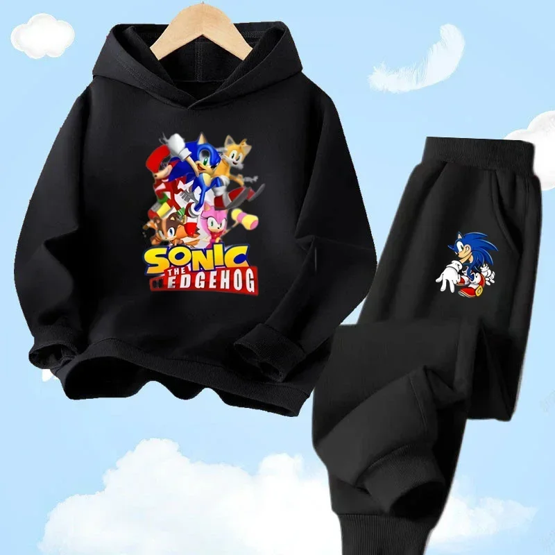 thumbnail image 1 of Ropa de bebé, ropa de abrigo para niño de 2 a 12 años, conjunto de sudadera con capucha, sudadera Sonic 2024 de primavera para niños, ropa para niña, madre e hijo, 1 of 5