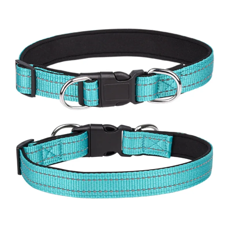 Reflektierendes Nylon-Hundehalsband Mit Schnalle – Verstellbar, Gepolstert Für Kleine Bis Große Hunde