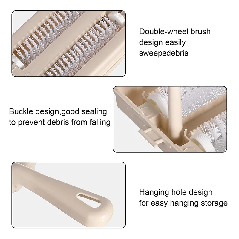 Carpet Crumbs Table Brush Manual Crumb Cleaner Handheld Double Roller Sweepers Home Bedroom Office Carpet Debris Brush Sofa carpet floor sweeper