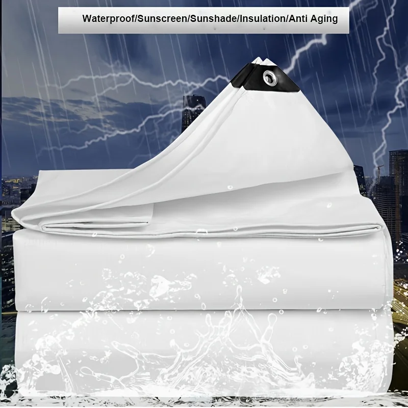 Tarp 2x2m 3 3*3 3x4 5m Outdoor Rain Shade Waterproof Tarpaulin Tent Sunshade White Awning Uv Blocking Camp Cover Canopy White