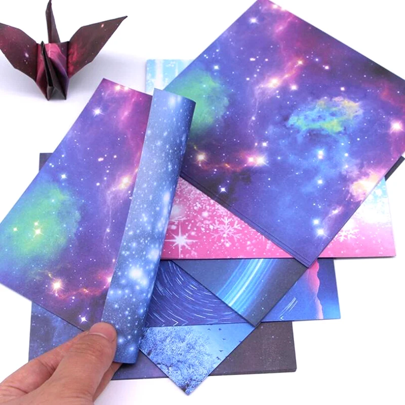 60/65Pcs Space Star Flower Origami Paper Double Sided Folding DIY Papers Craft Handicraft Diy Materials Suppliers Party Supply origami paper diy craft materials