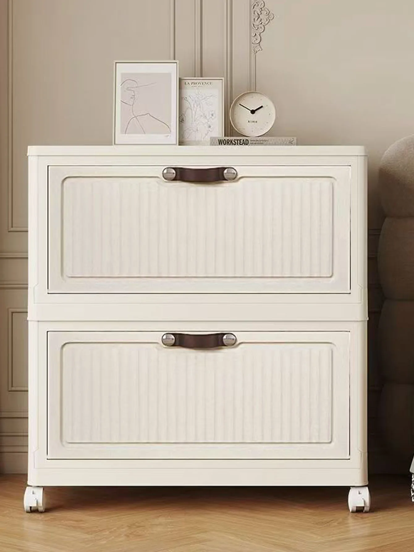 Storage Cabinet Foldableing Storage Box Home Living Room Toy Cabinet Storage Rack Snack Cabinet Organizer Box Kitchen Storage Cabinet Folding Storage Cabinet Organizer - 2