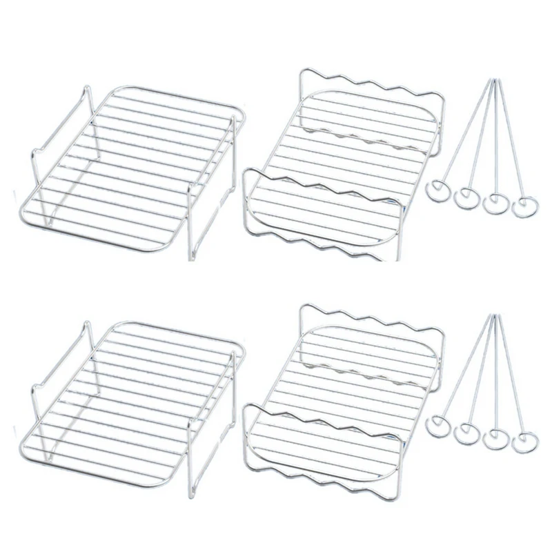2X Air Fryer Rack For Dual Basket,Air Fryer Multi-Layer Rack,For Ninja Foodi Dz201 Dz40 Double Basket Air Fryer