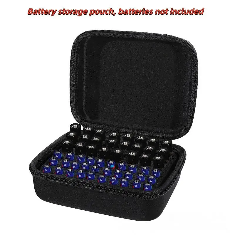 새로운 1Pcs 휴대용 휴대용 가방 하드 배터리 주최자 보관 상자 운반 케이스에는 54개의 배터리가 들어 있습니다. AA/AAA EVA 보관 가방