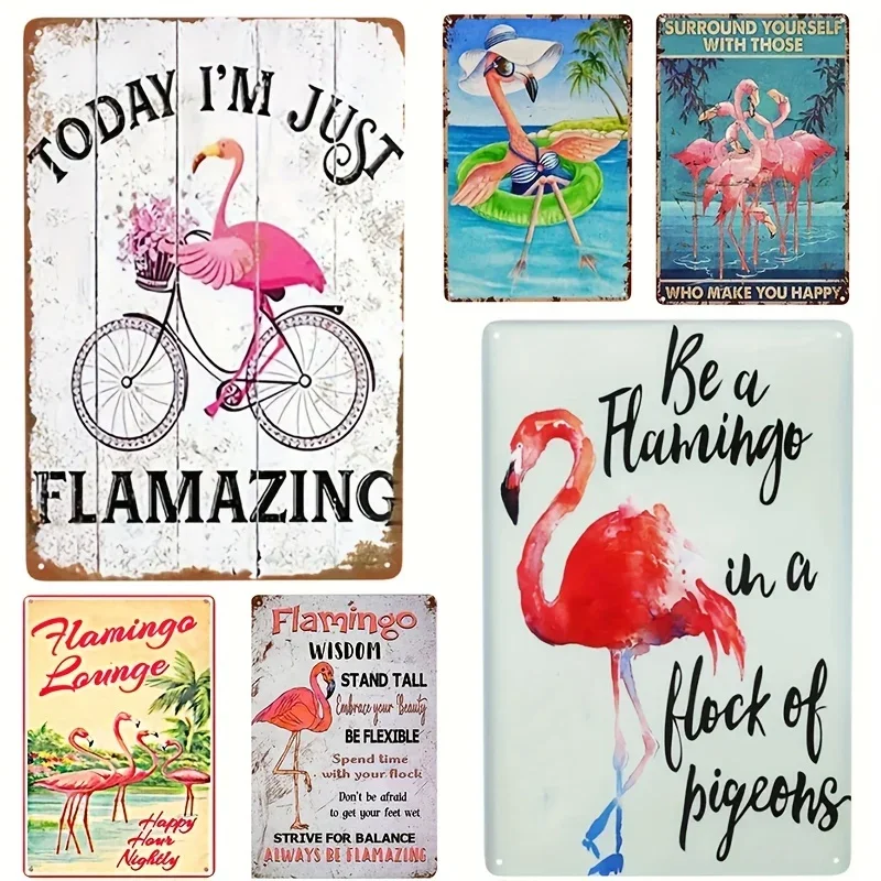 

Today I M Just Flamazing Flamingo, Flamingo Vintage Metal Tin Sign, Unique Humorous Home Wall Art, Wall Decor Posters Tin Sign