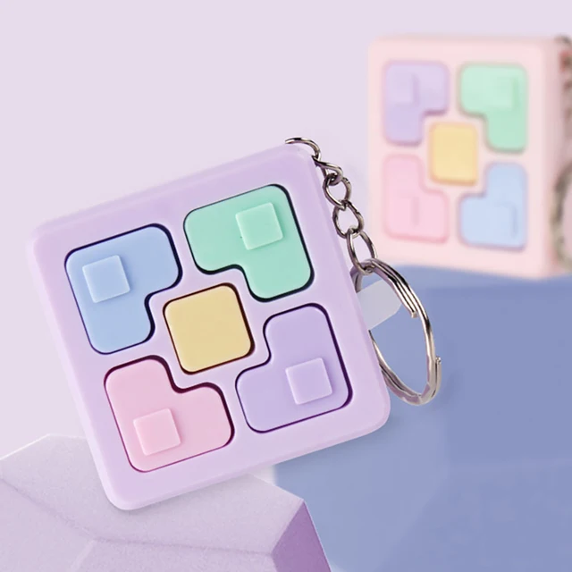 Memory Training Cube Key Chain Magic Rubik's Cube Children Toy Children Puzzle Memory Game LED Light Sound Interactive Toy 1