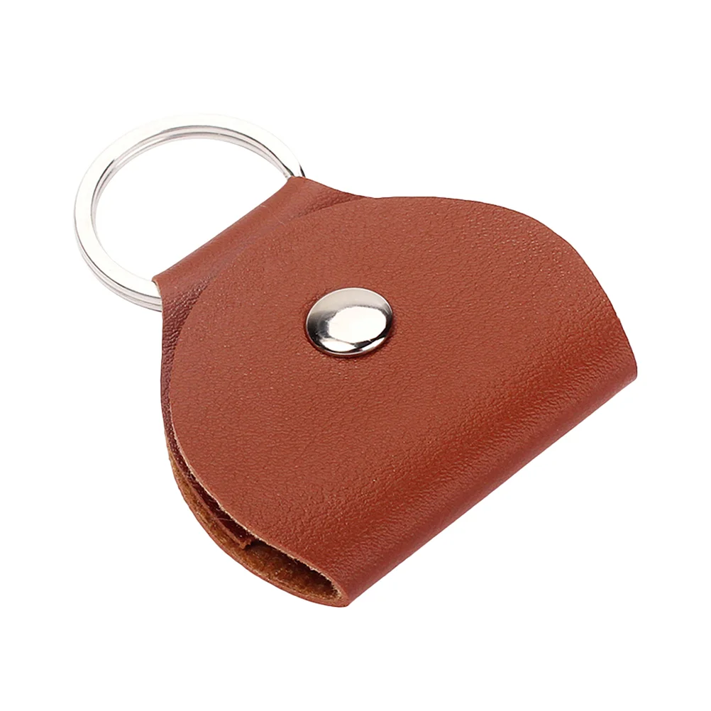 

Guitar Picks Holder Case PU Guitar Picks Keychain Holder for Pick Jazz Guitar Light Brown