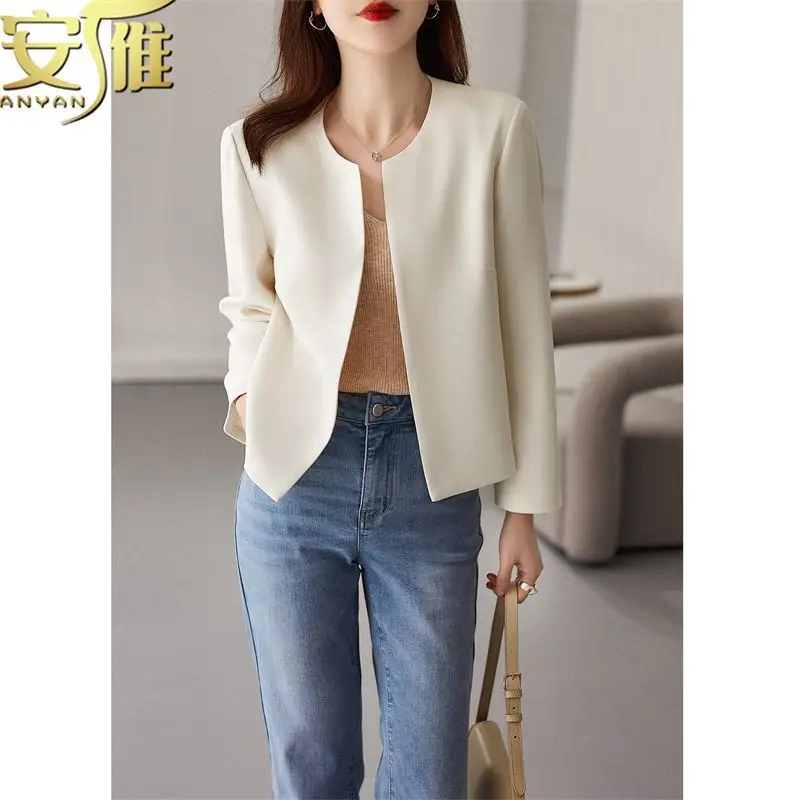 

Women's Fashion Classic Simple Office Lady Casual V-neck Blazer Long Sleeve Solid Basic Business Coats Spring Summer New