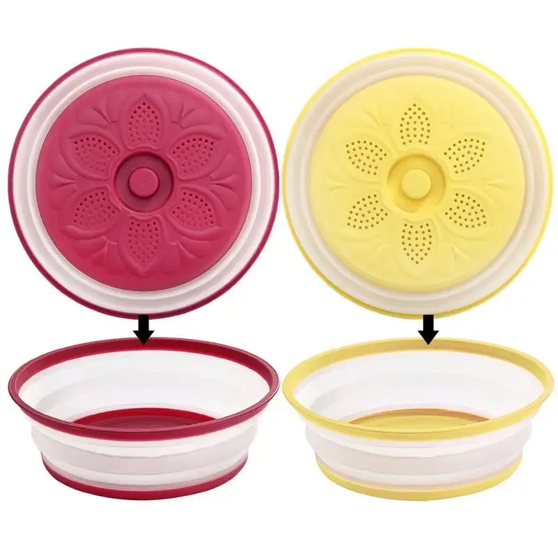 

Microwave Splatter Cover High Temperature Resistant Folding Cover TPR Fresh Keeping Lid Oil-proof Splash-proof Cooking Supplies