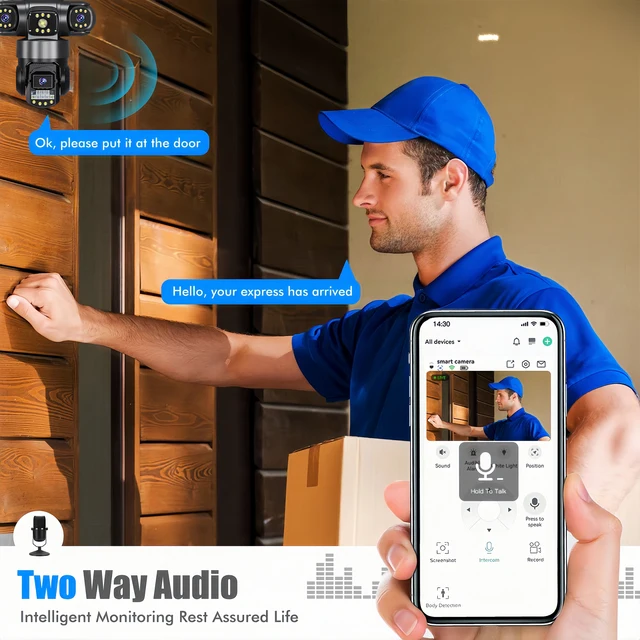 three lens 4g two-way audio v380pro