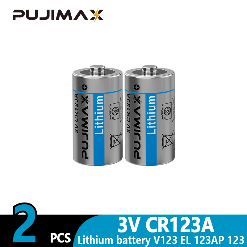Lithium battery 2PCS CR123A 3V Li-MnO2 for LED flashlight