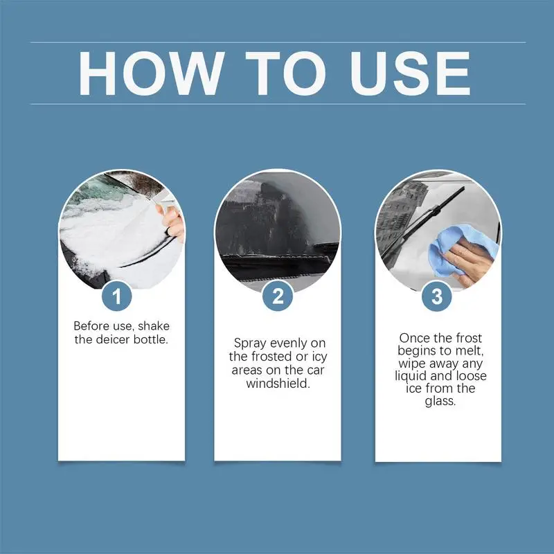 Windshield Ice Melt Spray Windshield Deicer Car Deicer Winter Car Accessories Defrost Spray De-Icer Liquid