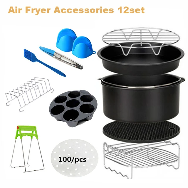 12Pcs Air Fryer Accessories 8 Inch for Air fryer 5.2 - 5.8 QT