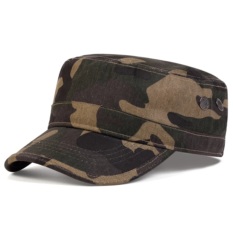 Camouflage Baseball Cap Unisex Flat Top Spring Autumn Sailor Hats Men Captain Military Caps