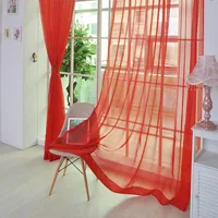 Simple Voile Solid Sheer Tulle Curtains Decoration Window Curtains Living Room The Bedroom Window Screening Panel Cortinas 4