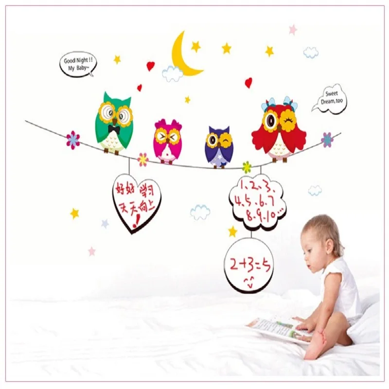 

Children Room Wall Stickers Cute Owl Household Adornment Wall Stickers On The Wall