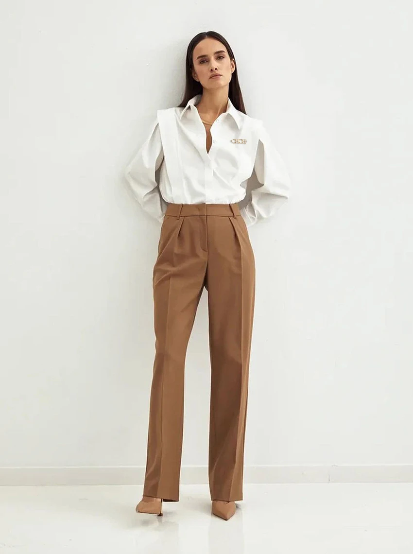 2024 Summer New Casual Turn-down Collar Ruffles Solid Women's Blouses Lady Sweet office Long Sleeve Single Breasted Shirts Top