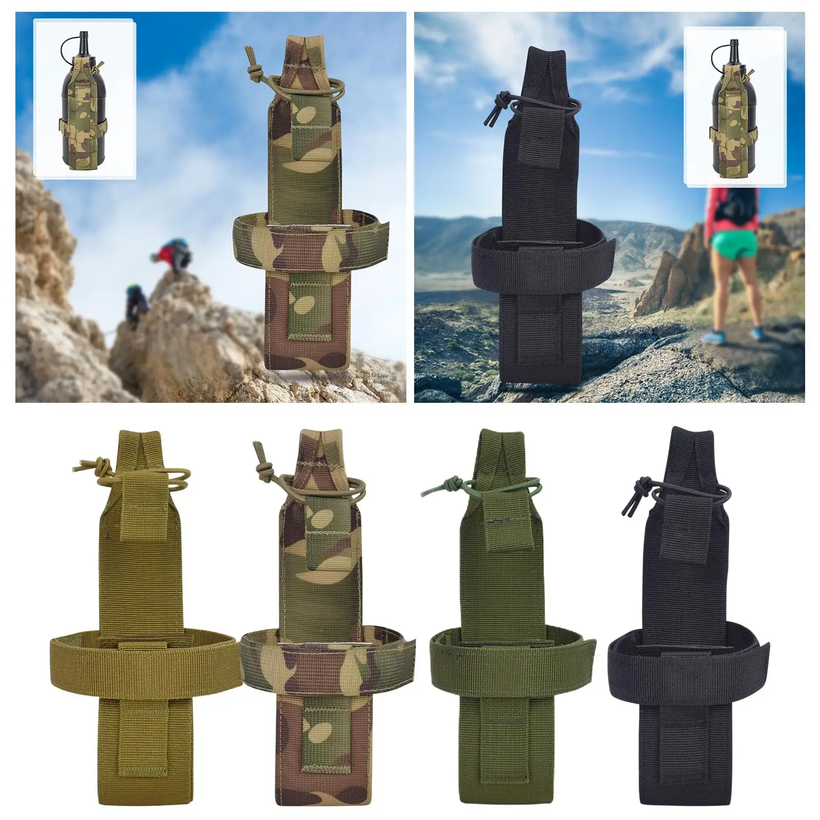 Adjustable Water Bottle Pouch Outdoor ,Portable Water Bottle Carrier Holder Bag for Hiking Hunting Sports Camping Cycling