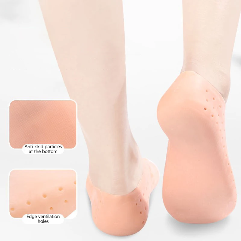젤 풋 케어 양말, 통증 완화, 균열 방지, 보습, 각질 제거, 천공 실리콘 풋 케어 도구, 1 쌍