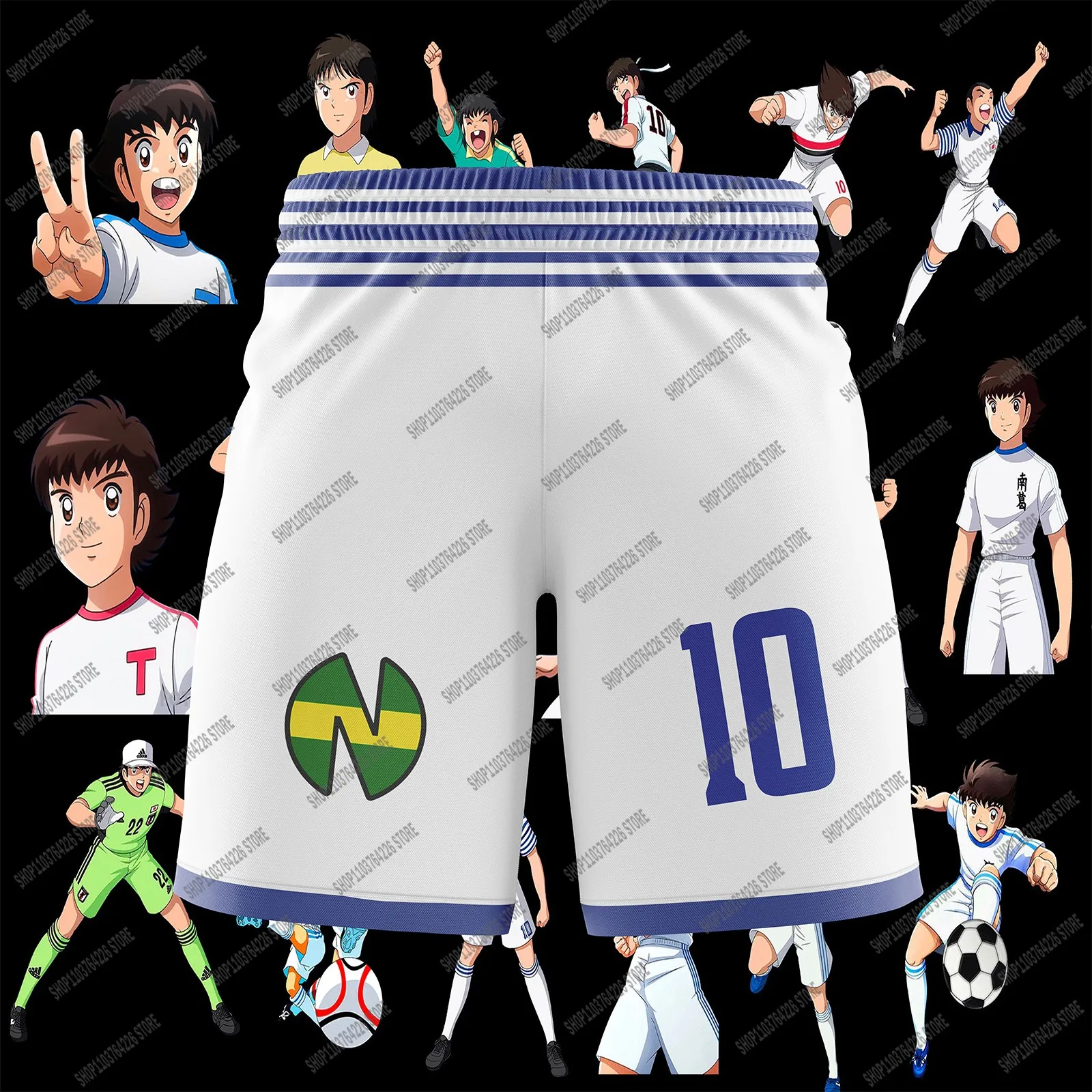 captain Tsubasa School Nansheng Olive And Benji Football Team Uniform Beach Pants Customized High Quality Clothing Customizable 2