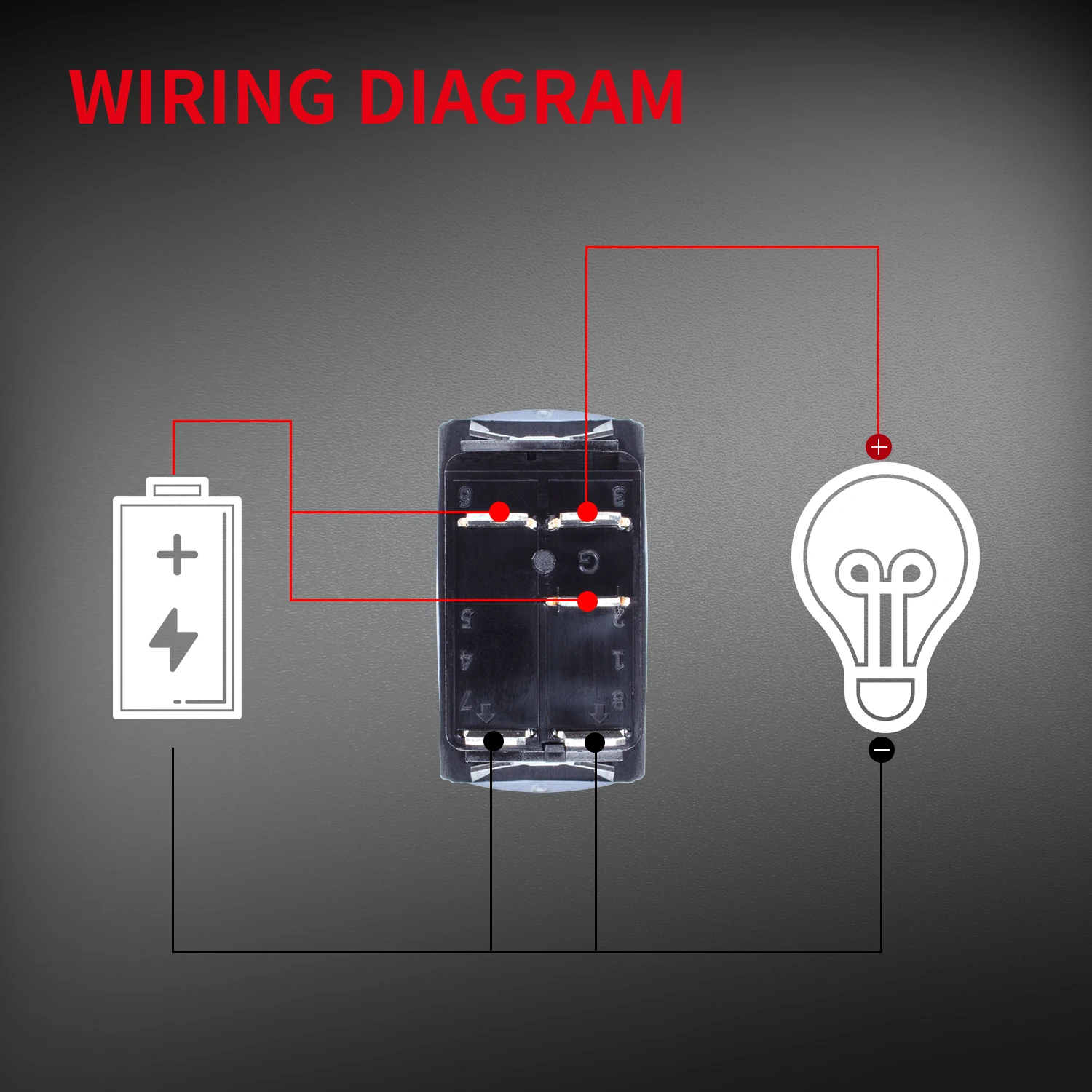DAIERTEK Momentary Rocker Switch 12V 20A, Waterproof Horn Button Switch ...