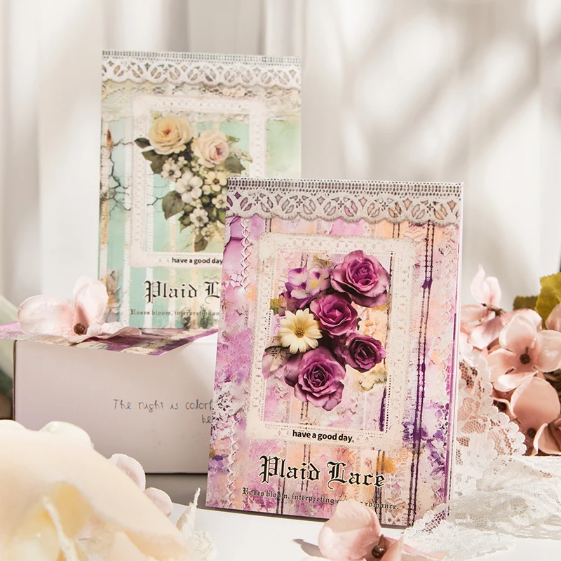 Yoofun 30sheets Elegant Flower Vintage Lace Material Paper Creative Scrapbookng Journal Collage Planner Decor Stationery Paper 2