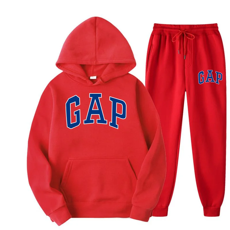2 Pieces Sets Tracksuit Hooded Sweatshirt+Drawstring Pants Male Sport  Hoodies Running Sportswear Women Brand Winter GAP Printing - AliExpress