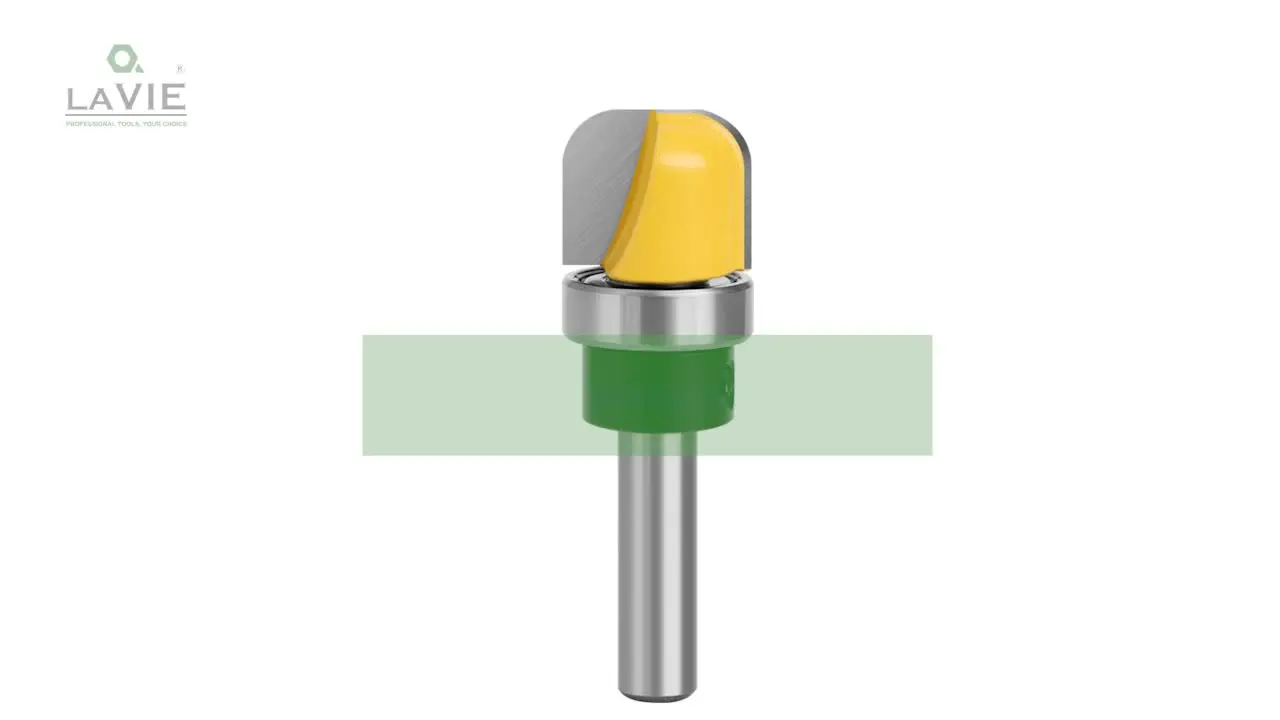 Embout Défonceuse Gabarit Bol – Plateau 1-1/8, Tige 8mm, Roulement à Bille, LionMount