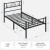 Twin Bed Frames Metal Platform Bed with Headboard and Footboard No Box Spring Needed Easy Assembly,Ground Clearance 2