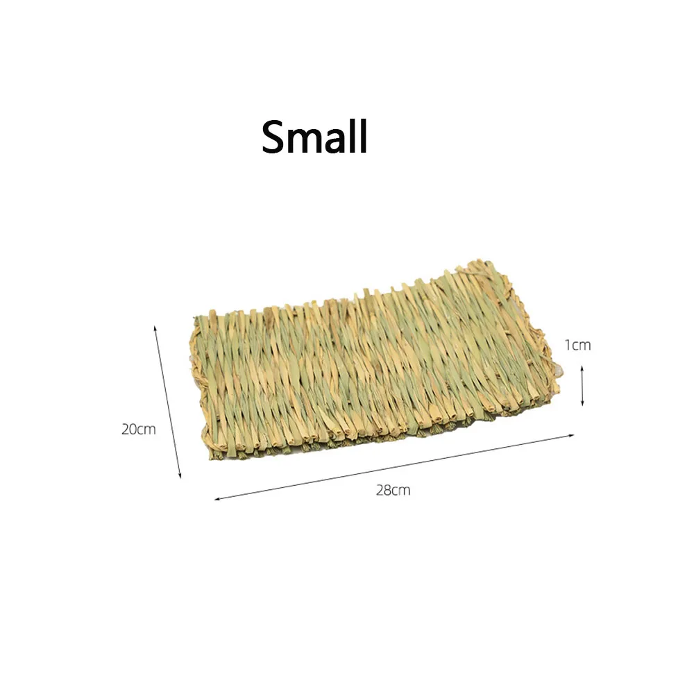 Rabbits Bunny Pet Chew Mat Small Animal Woven Hay Mat Natural Straw House Cage Accessories For Guinea Pig Chinchilla Hamster Rat