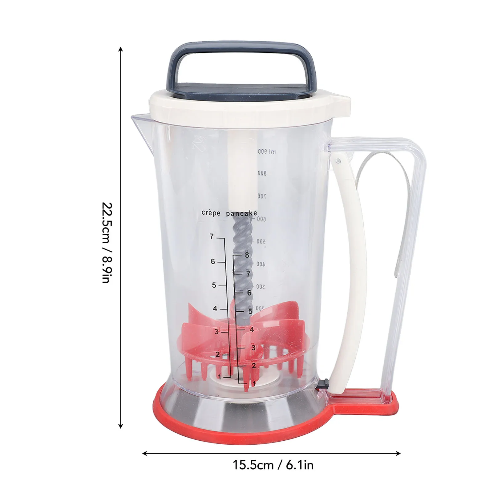 Pancake Batter Dispenser with Squeeze Handle Manual Cupcake Batter Separator with Mixing Function and Measuring Scale
