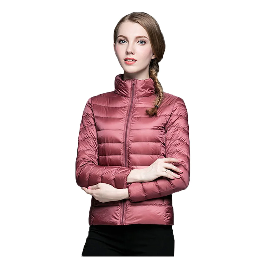 Women's Casual Down Coat 2023 Autumn Winter Ultralight Thin Stand Collar 90% White Duck Down Jacket Warm Portable Puffer Coats