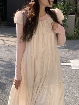Spring 2025 Chic A-Line Dr Korean Sle Long Svel Women's Faionable Gown Ele Personali Commute Suitable Dr 1