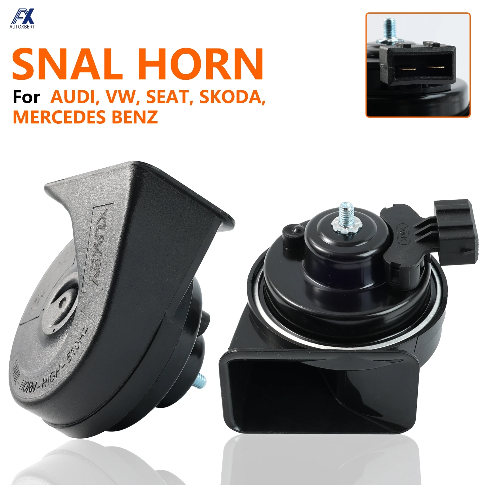 Dual Snail Horn 12V 110-125DB Waterproof High Low for Skoda Octavia Fabia Superb Audi A4 B5 100 80 A8 D2 A3 8L VW Sharan Passat